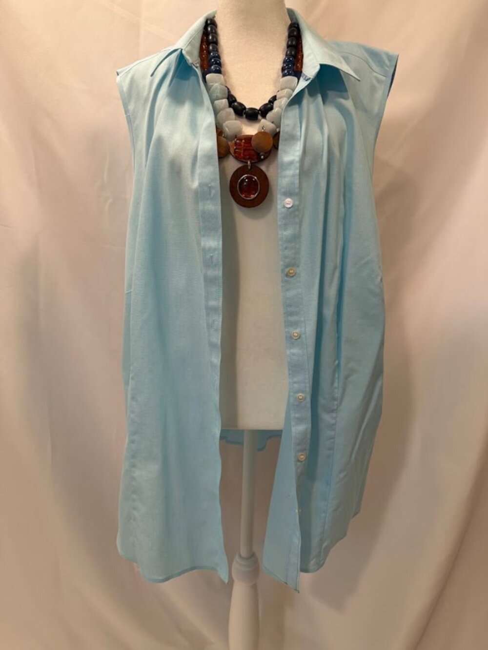 NWOT TALBOTS Light Blue Color Sleeveless Top (100% Cotton) - 24W